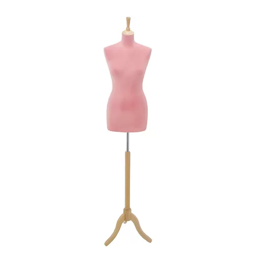 Busto sartoriale donna vellutato rosa treppiede frassino