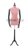 Busto sartoriale donna vellutato rosa con braccia treppiede nero