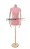Busto sartoriale donna vellutato rosa con braccia frassino
