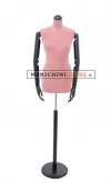 Busto sartoriale donna vellutato rosa con braccia base nera