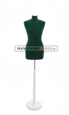 Busto sartoriale donna vellutato verde base tonda bianca