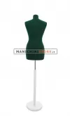 Busto sartoriale donna vellutato verde base tonda bianca