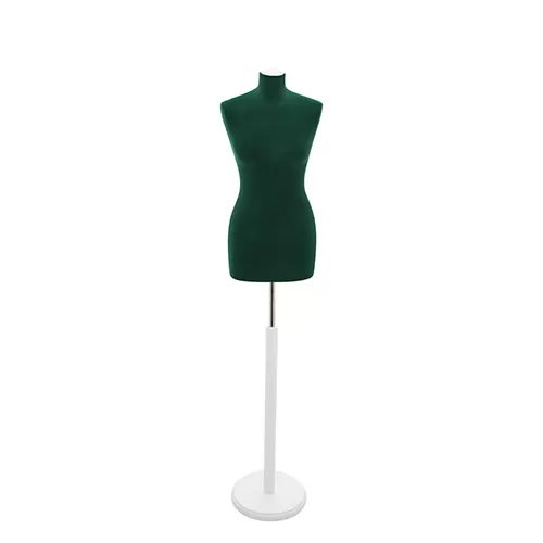Busto sartoriale donna vellutato verde base tonda bianca