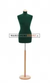 Busto sartoriale donna vellutato verde base tonda frassino