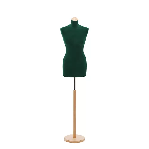 Busto sartoriale donna vellutato verde base tonda frassino