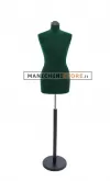 Busto sartoriale donna vellutato verde base tonda nera