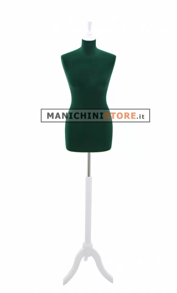 Busto sartoriale donna vellutato verde treppiede bianco