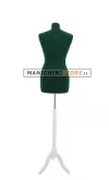 Busto sartoriale donna vellutato verde treppiede bianco