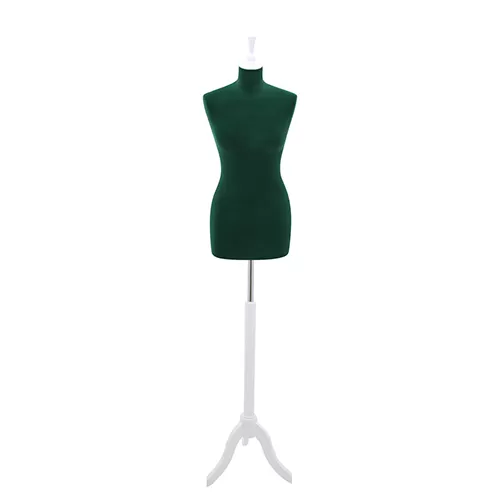 Busto sartoriale donna vellutato verde treppiede bianco