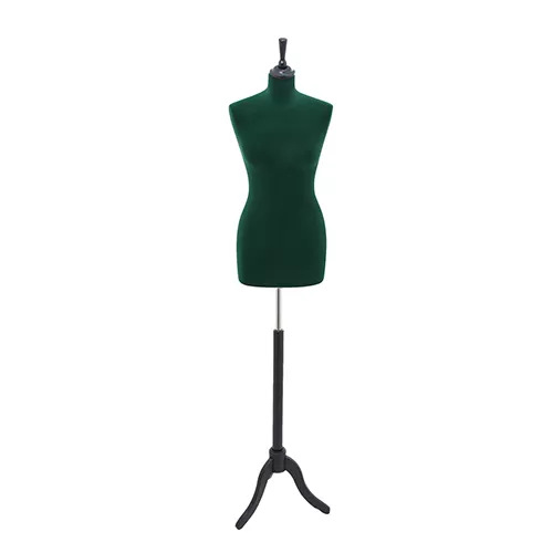 Busto sartoriale donna vellutato verde treppiede nero