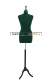 Busto sartoriale donna vellutato verde treppiede nero