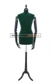 Busto sartoriale donna vellutato verde con braccia treppiede nero