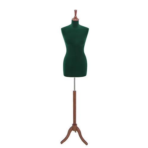 Busto sartoriale vellutato verde treppiede noce