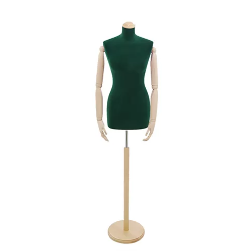 Busto sartoriale donna vellutato verde con braccia frassino