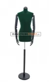 Busto sartoriale donna vellutato verde con braccia base nera