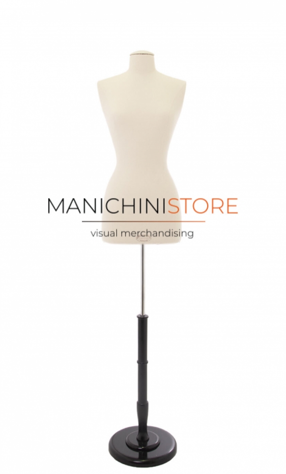 Busto donna sartoriale professionale in lino con base tonda TG.40 small 