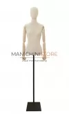 Noleggio busto donna in lino con braccia legno e base nera