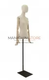 Noleggio busto donna in lino con braccia legno e base nera