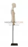 Noleggio busto donna in lino con braccia legno e base nera