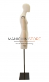 Noleggio busto donna in lino con mezza gamba, braccia legno e base nera