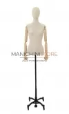 Busto donna in lino con braccia legno e base worker