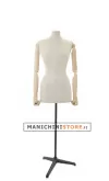 Busto donna in lino con braccia legno
