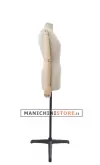Busto donna in lino con braccia legno