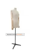 Busto donna in lino con braccia legno