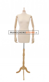 Busto donna in tessuto avorio con braccia legno senza testa