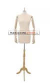 Busto donna in tessuto avorio con braccia legno senza testa