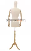 Busto donna in tessuto avorio con braccia legno con testa
