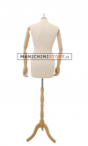 Busto donna in tessuto avorio con braccia legno senza testa
