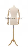 Busto donna in tessuto avorio con braccia legno senza testa