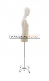 Busto donna in lino naturale con braccia in legno - 2