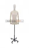 Busto donna in lino naturale con braccia in legno - 1
