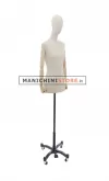 Busto donna in lino naturale con braccia in legno - 1