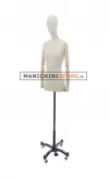 Busto donna in lino naturale con braccia in legno - 1