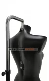 Busto manichino donna precolorato nero con base con attacco collo