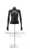 Busto donna nero con braccia e base