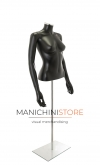 Busto donna nero con braccia e base