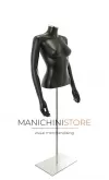 Busto donna nero con braccia e base