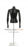 Busto donna nero con braccia e base