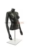 Busto donna nero con braccia e base da banco
