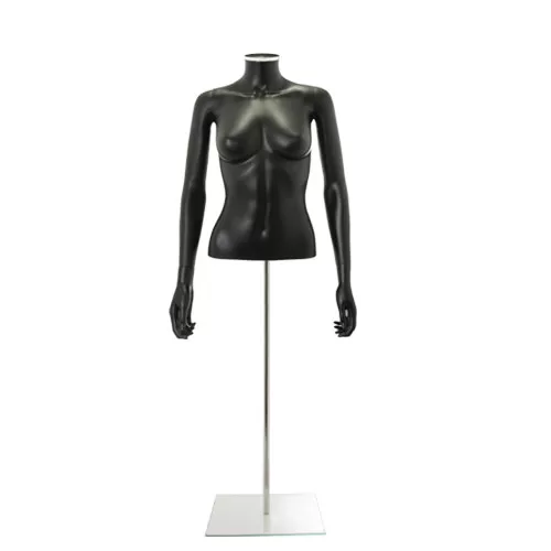 Busto donna nero con braccia e base