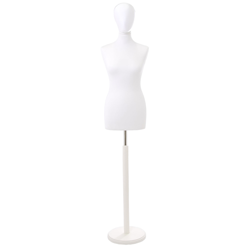 Busto donna bianco con testa e base tonda