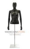 Busto donna nero con testa, braccia e base