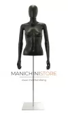 Busto donna nero con testa, braccia e base