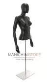 Busto donna nero con testa, braccia e base