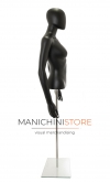Busto donna nero con testa, braccia e base