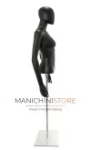 Busto donna nero con testa, braccia e base